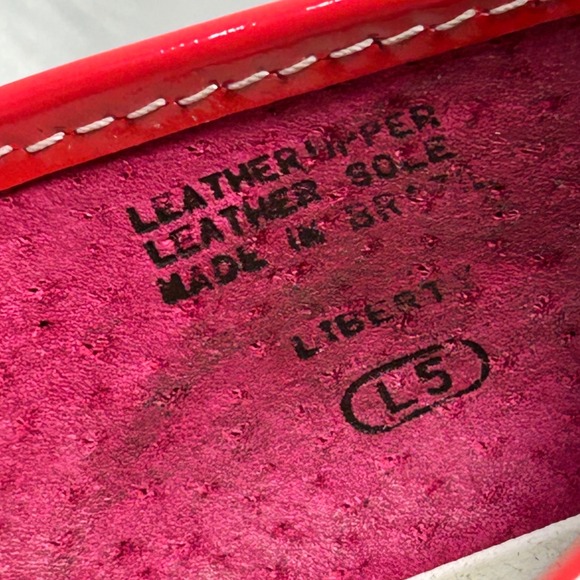 Enzo Angliolni Red Patent Leather Loafer Flats Women's Size 9.5M Square Toe - Picture 7 of 8